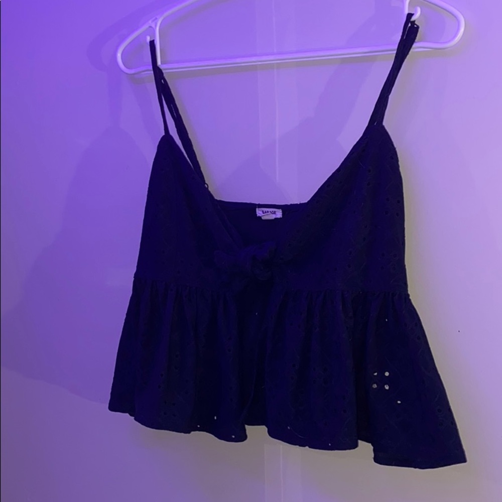•Front tie peplum top•small•Garage•